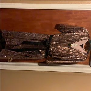 NWT Lane Bryant rose gold sequin holiday dress.